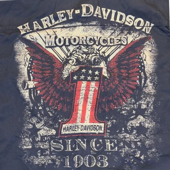 Harley Davidson Motorcycles | Mens XL | Short Sleeve Mechanics Work Shirt - Picture 4 of 15